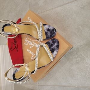 Christian Louboutin White and Black Women's Heels